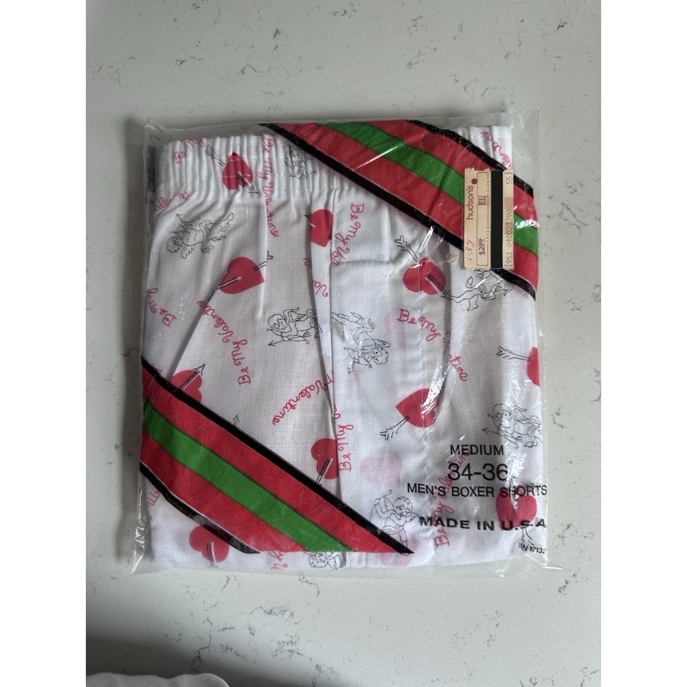 Vintage‎ NOS Cupid Valentine's Boxer Shorts Mens Medium 34-36 Sealed USA 0266